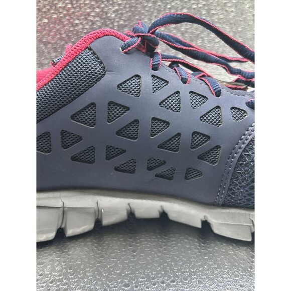 Reebok Sublite Alloy Toe Work Shoes Men's 11 Women's 12 Navy With Pink Trim - Picture 4 of 16
